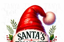 Santa's Favorite, Retro Santa Hat PNG for Cozy Christmas Product Image 2