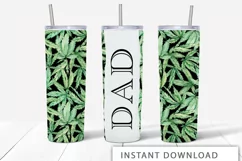 Watercolor Cannabis Dad Tumbler Wrap Product Image 1