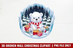3D Broken Wal Christmas Clipart PNG Product Image 1