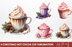 Christmas Hot Cocoa Cup Sublimation PNG Product Image 1