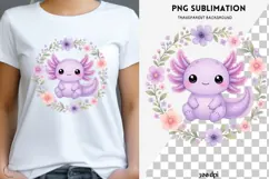Pastel kawaii axolotl png design for T-shirts Product Image 1