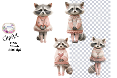 Raccoon, Shabby Chic, Ephemera, PNG, Clipart Product Image 1