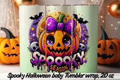 Cute and Spooky Halloween Tumbler wrap PNG, 20 oz. Product Image 3