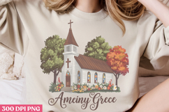 Ameing grace PNG, Retro Church Sublimation Product Image 2