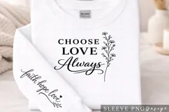 Choose Love Always Christian Floral Sleeve PNG Design Product Image 2