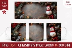 Christmas Mug Sublimation, Snowman Mug Wrap Design Product Image 1