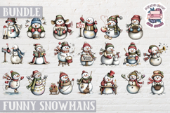 Funny Christmas Snowman Clipart Bundle Sublimation 50 PNG Product Image 2
