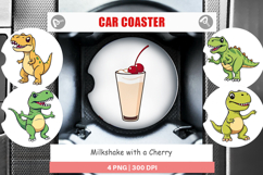 Car Coaster Milkshake with Cherry Product Image 1