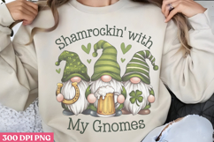 .Shamrockin&#039; with PNG, Gnome St Patricks Day Sublimation PNG Product Image 2