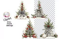 Christmas, Tree, Ephemera, PNG, watercolor, Clipart Product Image 1