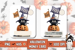 Boo Halloween Cat Money Card, Printable Halloween Card Product Image 1