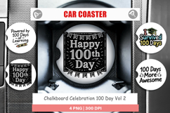 Chalkboard 100 Days Car Coaster Product Image 1