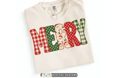 Merry PNG | Preppy Christmas Patchwork Sublimation Product Image 2