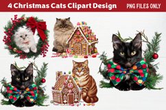 Christmas Cats Clipart PNG Product Image 1
