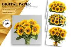 Sunflower Background Wallpaper Digital Paper Wall Art Product Image 1