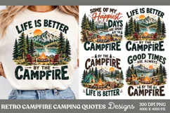 Life Is Better By The Campfire PNG, Retro Mountain Camping C Product Image 1
