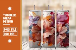 watercolor Blooming flower tumbler wrap sublimation Product Image 1