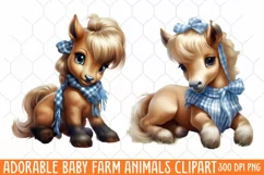 Adorable Baby Farm Animals clipart, Watercolor Clipart Product Image 1