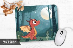 Moonlit Forest Dragon Mouse Pad PNG Design Product Image 1