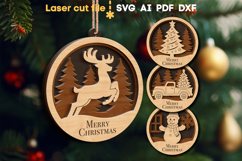 Christmas Ornaments Bundle SVG laser cut file for Glowforge Product Image 1