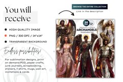 Archangels clipart PNG, Christian angel clipart sublimation Product Image 2