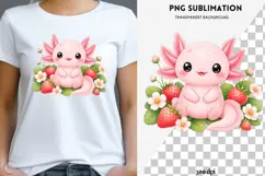 Pastel kawaii axolotl png design for T-shirts Product Image 1