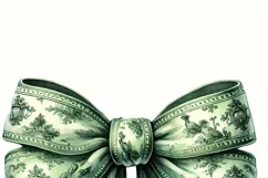 Green Coquette Bow PNG | Grandmillennial Watercolor & Toile Product Image 2
