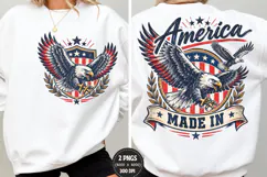 American Eagle Front Back PNG, Patriotic Eagle Chest Back De Product Image 1