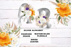 Silver Boho Floral Alphabet Product Image 1