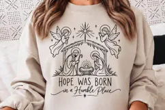 For Unto Us a Child Is Born PNG, Isaiah 9:6 Nativity Christm Product Image 1