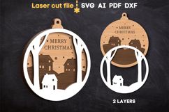 Christmas Ornament SVG laser cut file for Glowforge Product Image 2
