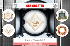 Car Coaster Watercolor Signs of Thanks Product Image 1