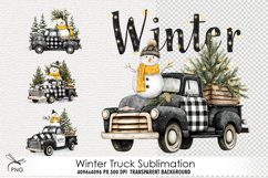 Christmas Truck Sublimation - 4 Variations Product Image 1