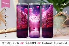 Valentine's Day Tumbler Design, Magic Love Tumbler Wrap Product Image 1