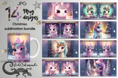 Christmas Unicorn | kids Mug Sublimation design bundle, JPG Product Image 1