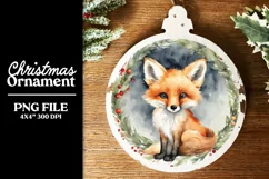 Baby Fox PNG Christmas Stickers Ornaments or Coasters Product Image 2