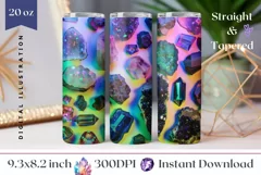 Gemstones Tumbler Design, Minerals Tumbler Wrap Design Product Image 1