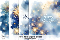 New Year digital paper, background clipart Product Image 1