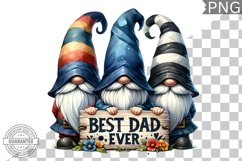 Best Dad Ever Sublimation - Father&#039;s Day Gnome Clipart PNG Product Image 1