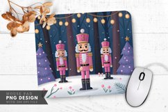 Nutcracker Toys in a Glowing Christmas Forest Mouse Pad PNG Product Image 1