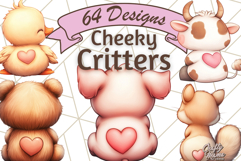 Cute Back View Sitting Animal Clipart PNG From Behind Product Image 1