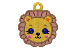 Lion Keychain Embroidery Design Product Image 2