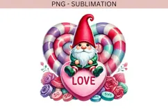 Valentine gnome png design for T-shirts Product Image 1