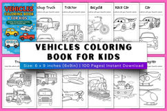 Vehicles Coloring Book for Kids Product Image 1