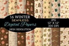 Winter Digital Paper, Boho Chic Winter Digital Papers Product Image 1