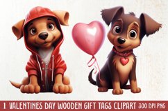 Cute Valentine Dog Clipart, Valentines Day Dog Clipart Product Image 1
