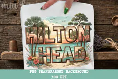 Hilton Head PNG, Vintage South Carolina Beach Sublimation Product Image 1