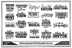 Motivational SVG Bundle, Positive Quotes Svg, Self Love Svg Product Image 1