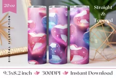 3D Crystal Hearts Tumbler Design, Valentine's Day Tumbler Product Image 1