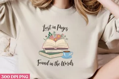 Lost in pages, found PNG, Book Sublimation PNG Product Image 2